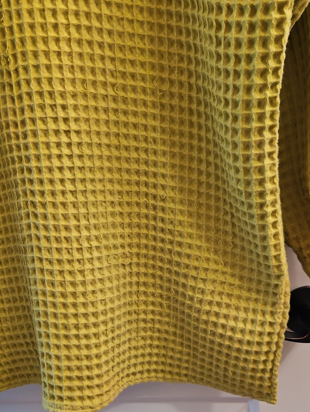BDG Stanley Waffle Knit Shacket Lime Green Oversized, S, Flawed, Distressing - Picture 6 of 14